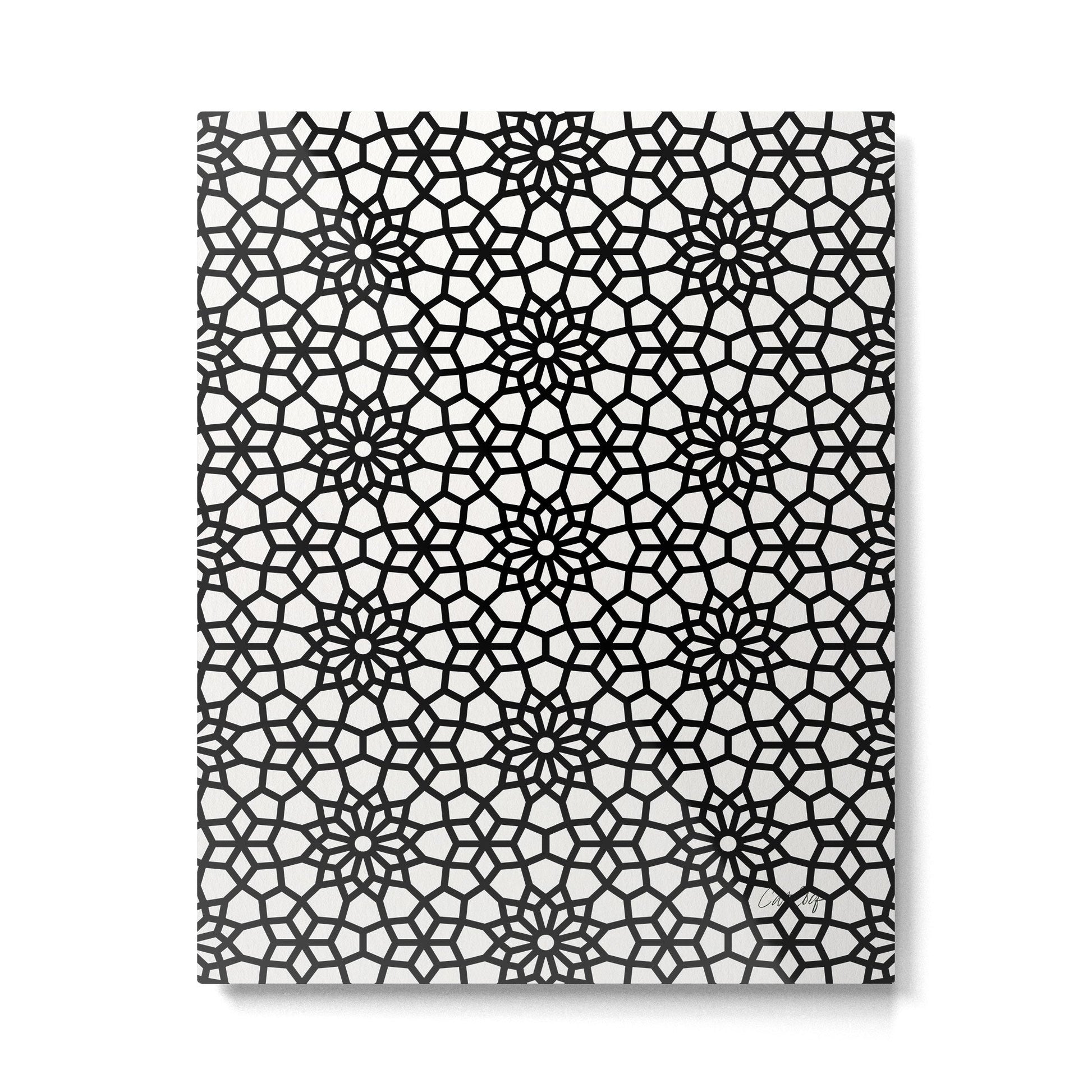 Persian Mosaic - Black Palette Metal Print | TeksDecor