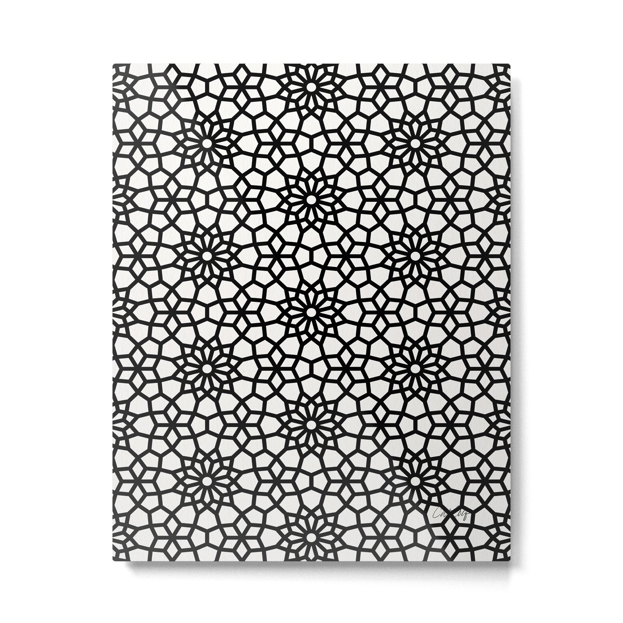 Persian Mosaic - Black Palette Metal Print | TeksDecor