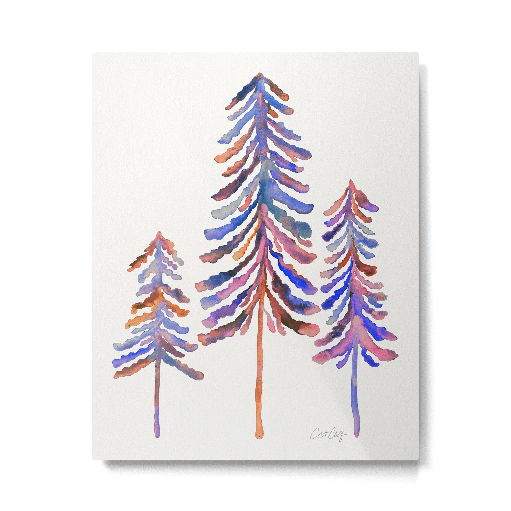 Pine Trees - Vintage Palette Metal Print | TeksDecor