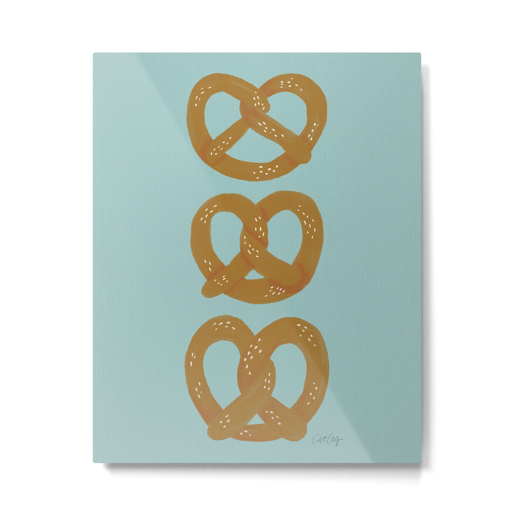 Pretzel Pattern - Mint Metal Print | TeksDecor