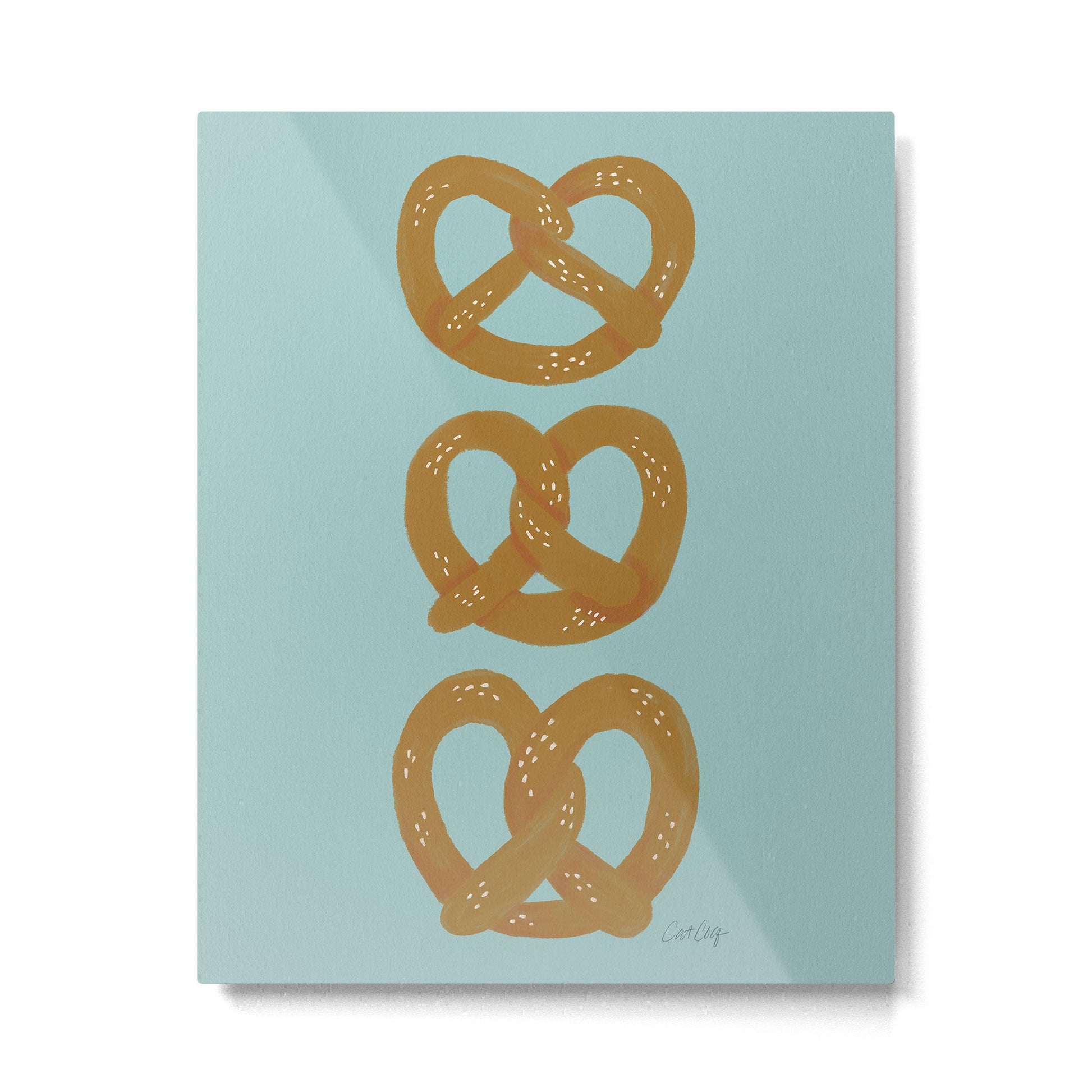 Pretzel Pattern - Mint Metal Print | TeksDecor