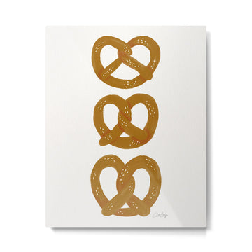 Pretzel Pattern - White Metal Print | TeksDecor