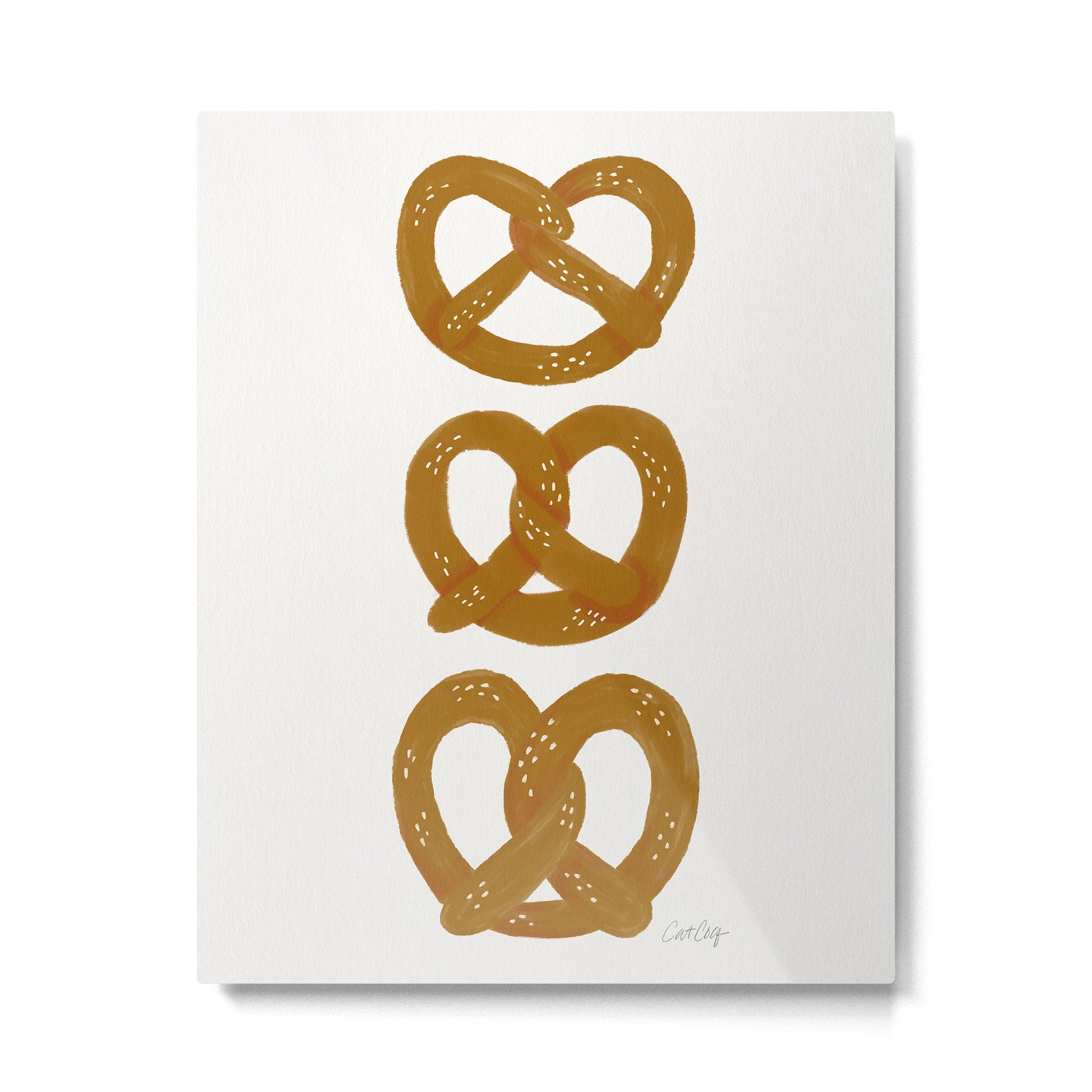 Pretzel Pattern - White Metal Print | TeksDecor