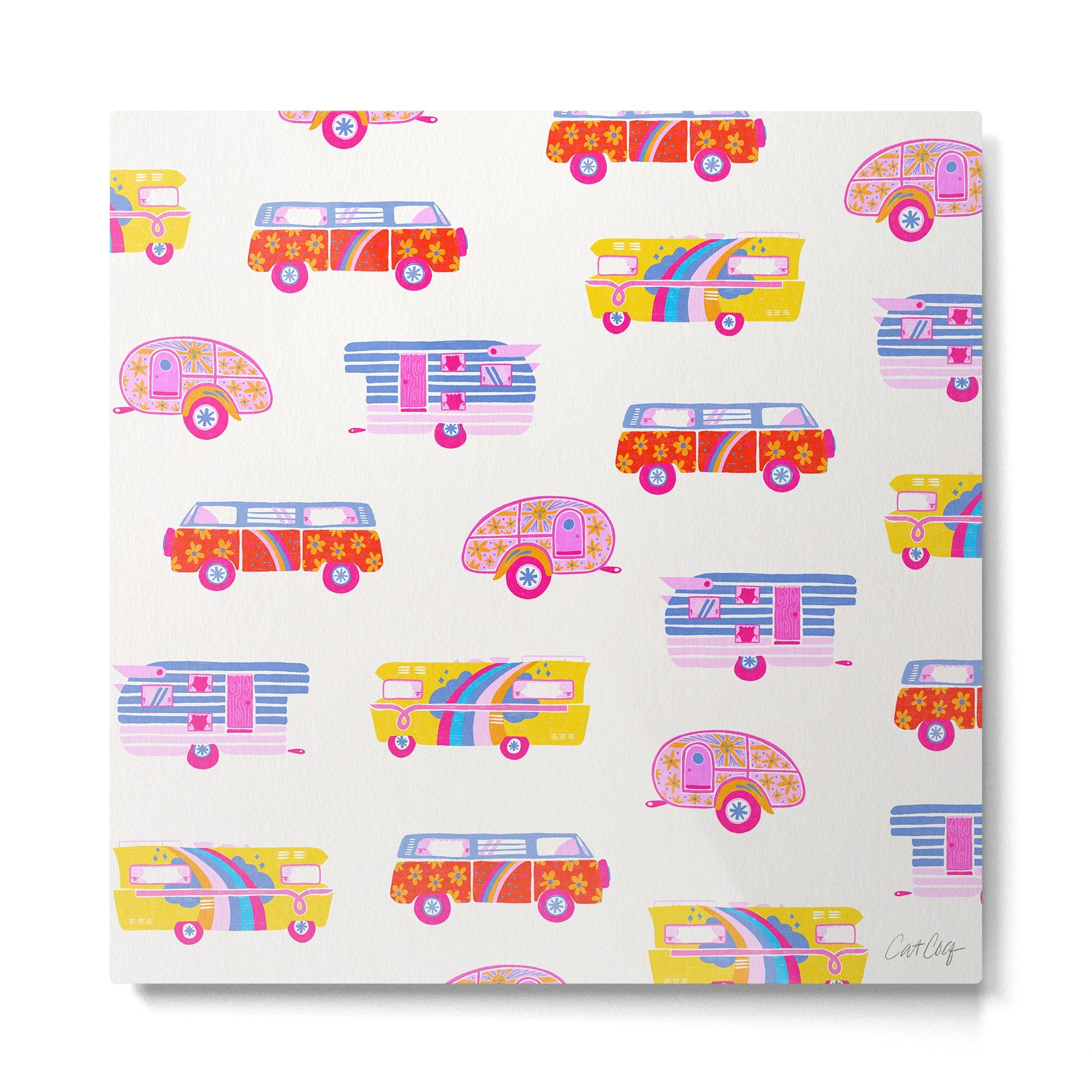 Retro Roadtrip - Candy Palette Metal Print | TeksDecor
