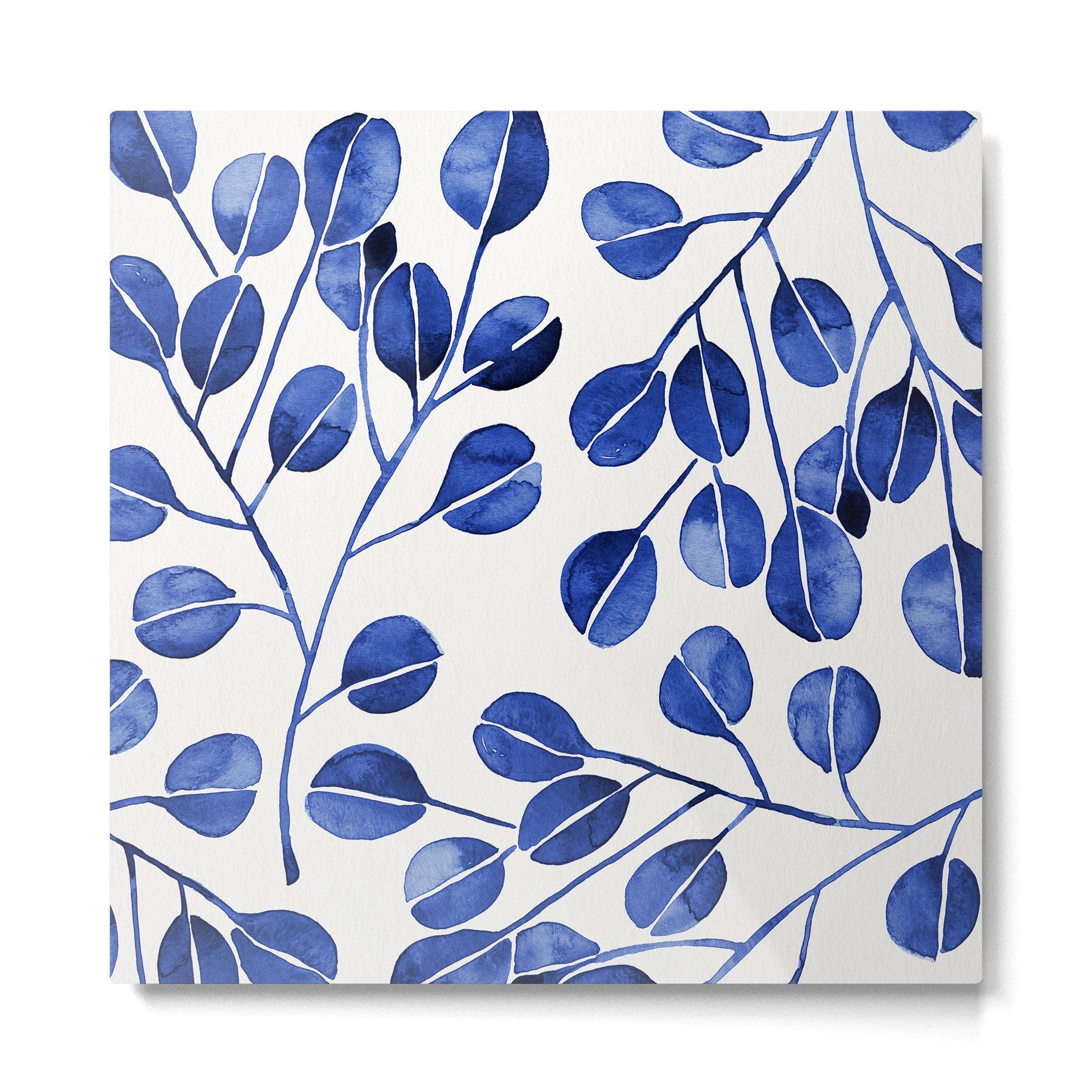 Silver Dollar Eucalyptus - Navy Metal Print | TeksDecor