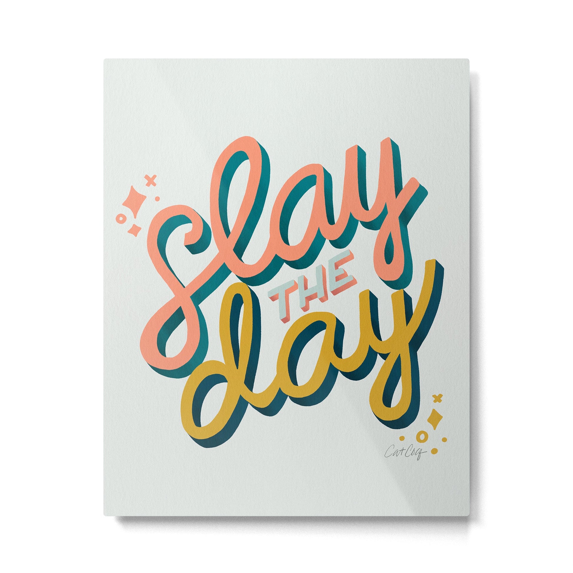 Slay the Day - Marigold & Blush Metal Print | TeksDecor