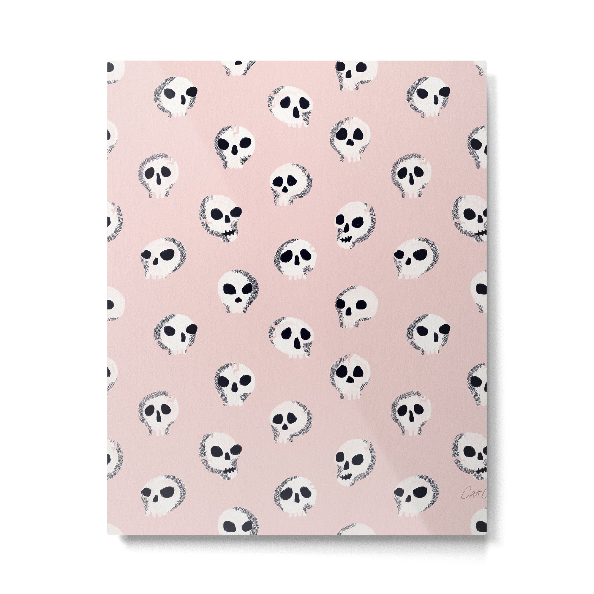 Spooky Skulls - Blush Metal Print | TeksDecor