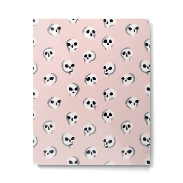 Spooky Skulls - Blush Metal Print | TeksDecor