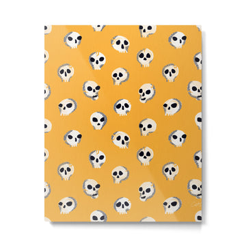 Spooky Skulls - Marigold Metal Print | TeksDecor