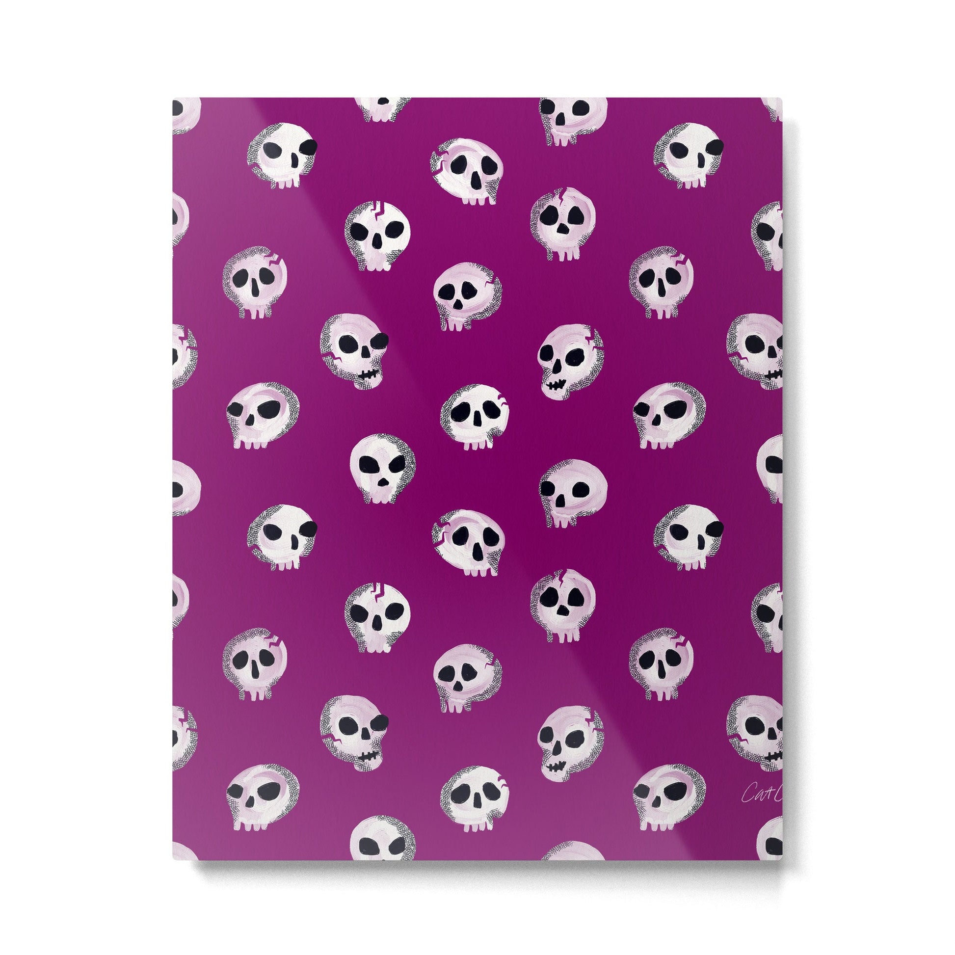 Spooky Skulls - Purple Metal Print | TeksDecor