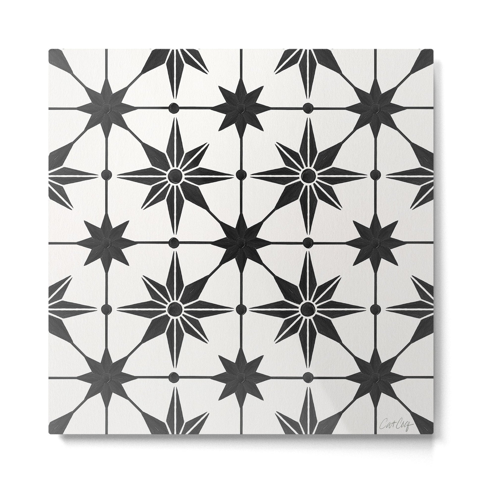 Starburst Mosaic - Black Metal Print | TeksDecor