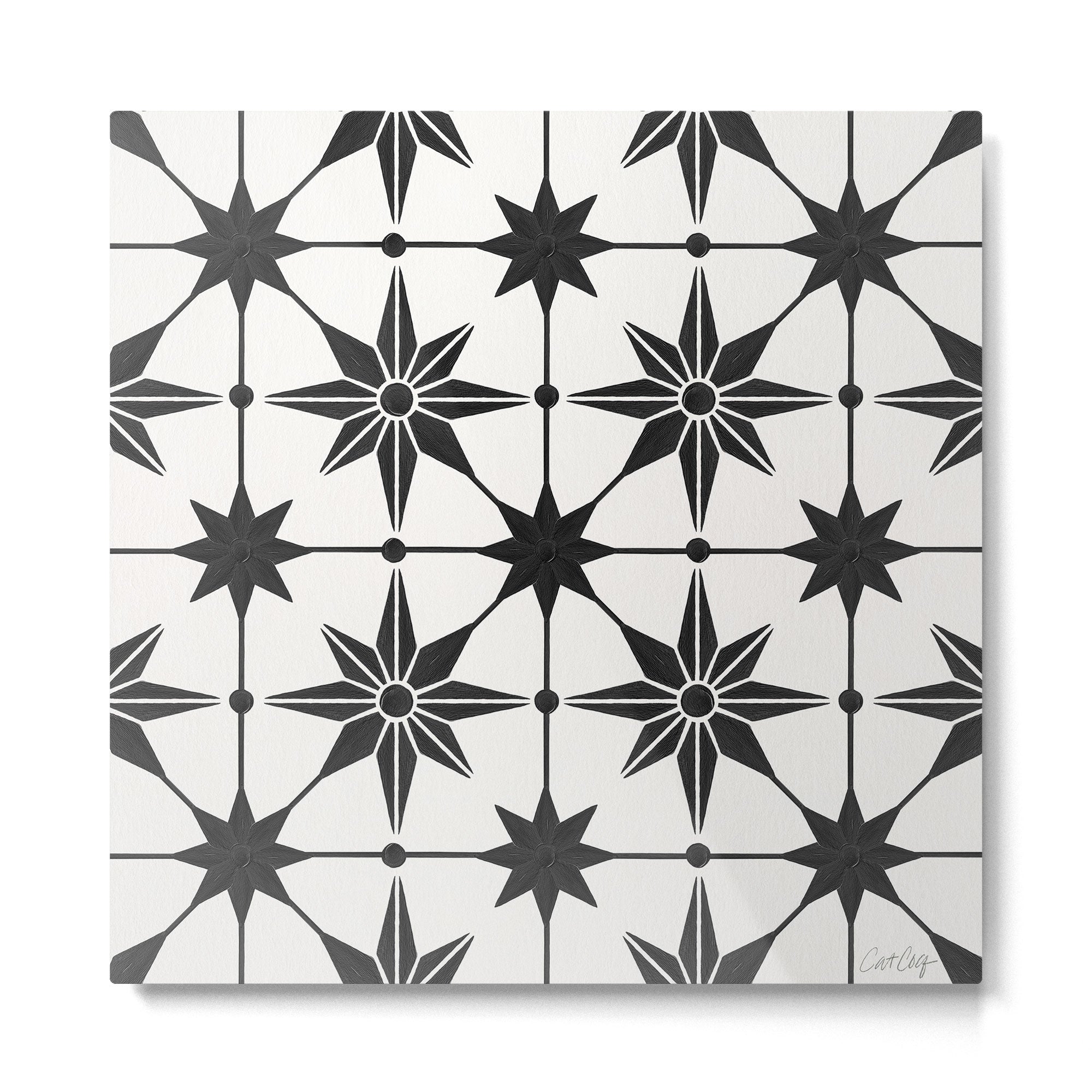 Starburst Mosaic - Black Metal Print | TeksDecor