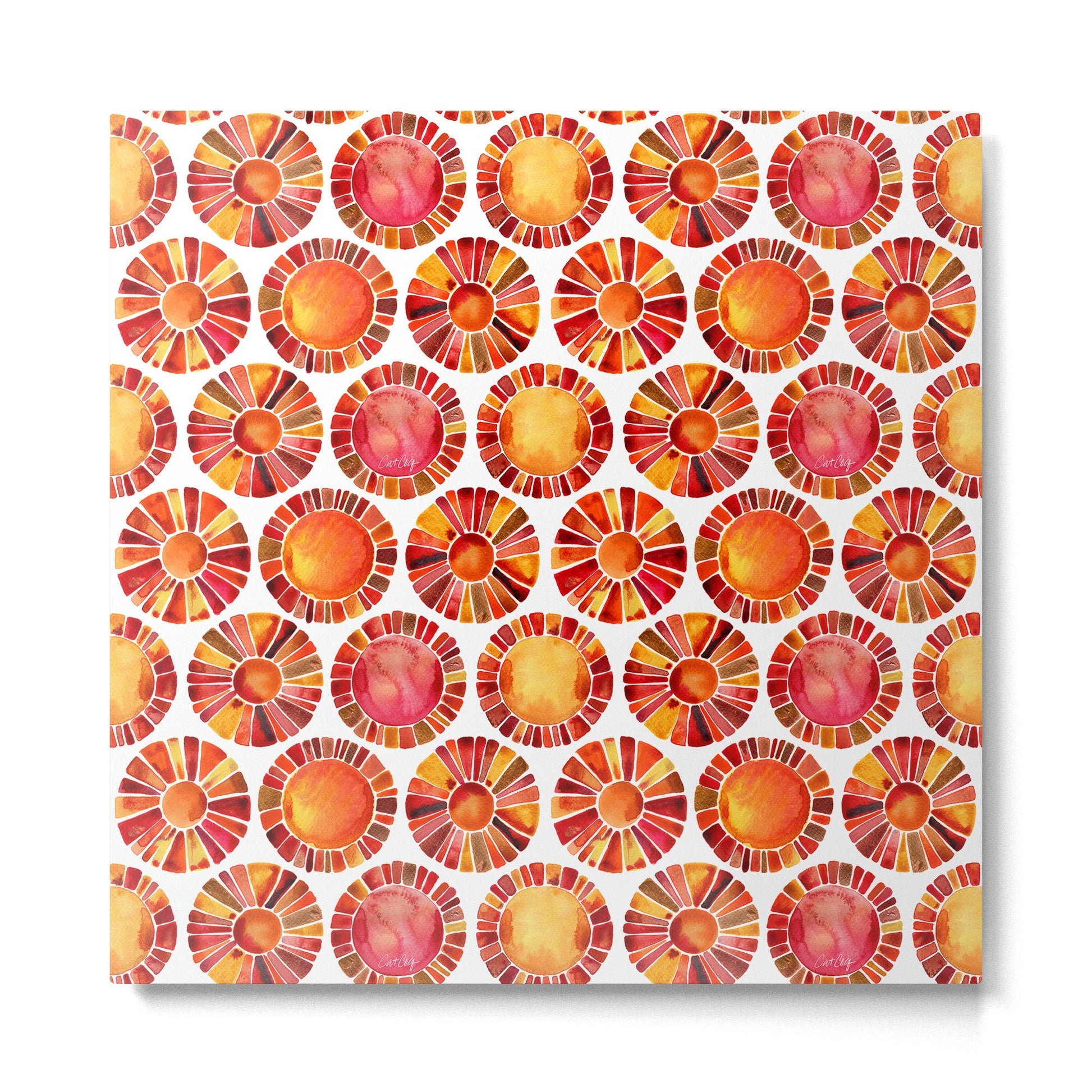 Sun Rays - Red & Orange Metal Print | TeksDecor