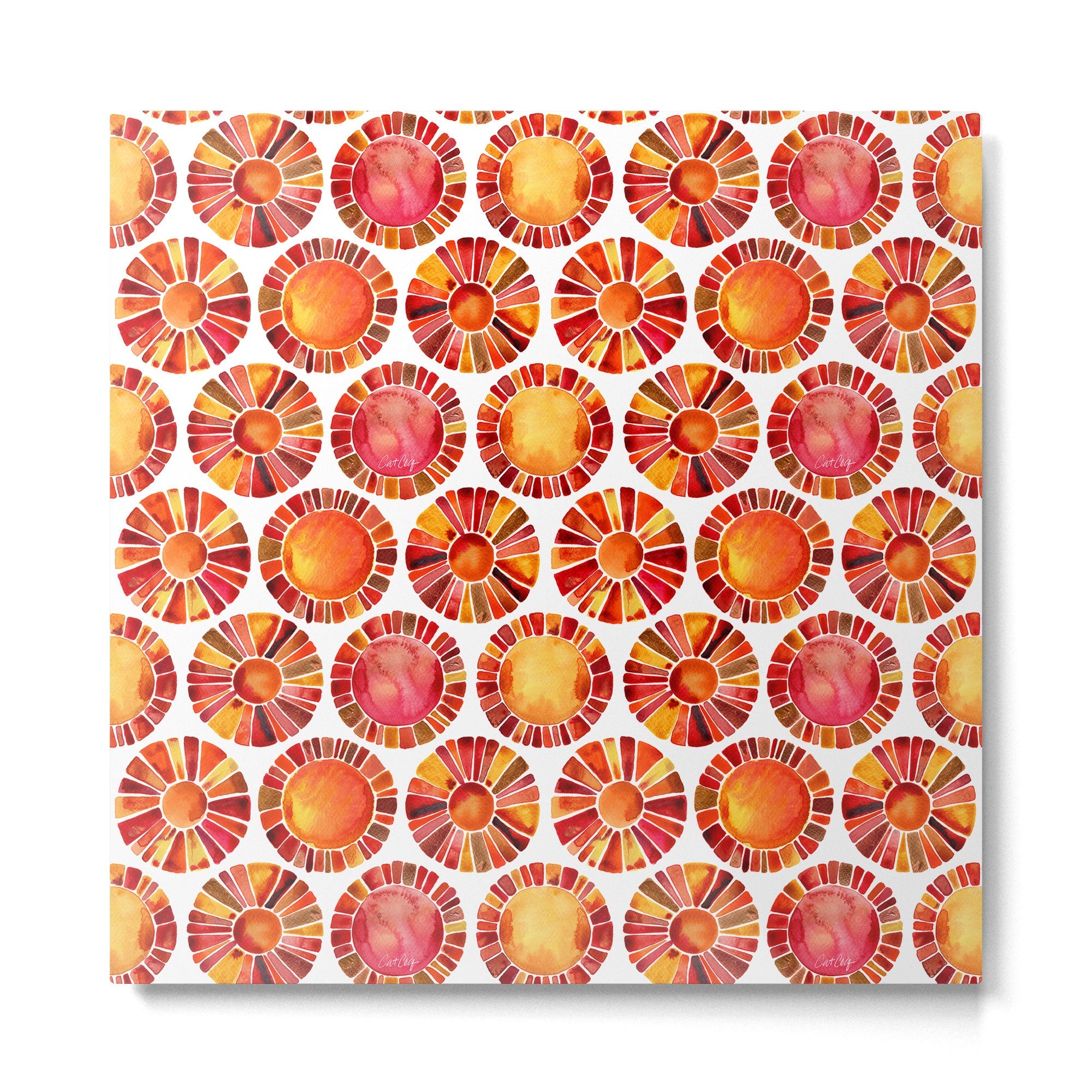 Sun Rays - Red & Orange Metal Print | TeksDecor