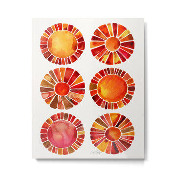 Sun Rays - Red & Orange Metal Print | TeksDecor