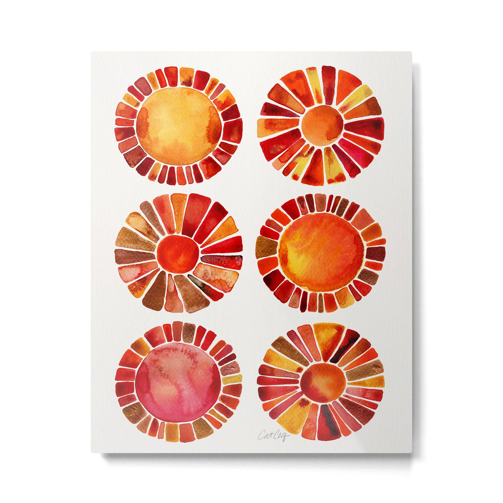 Sun Rays - Red & Orange Metal Print | TeksDecor