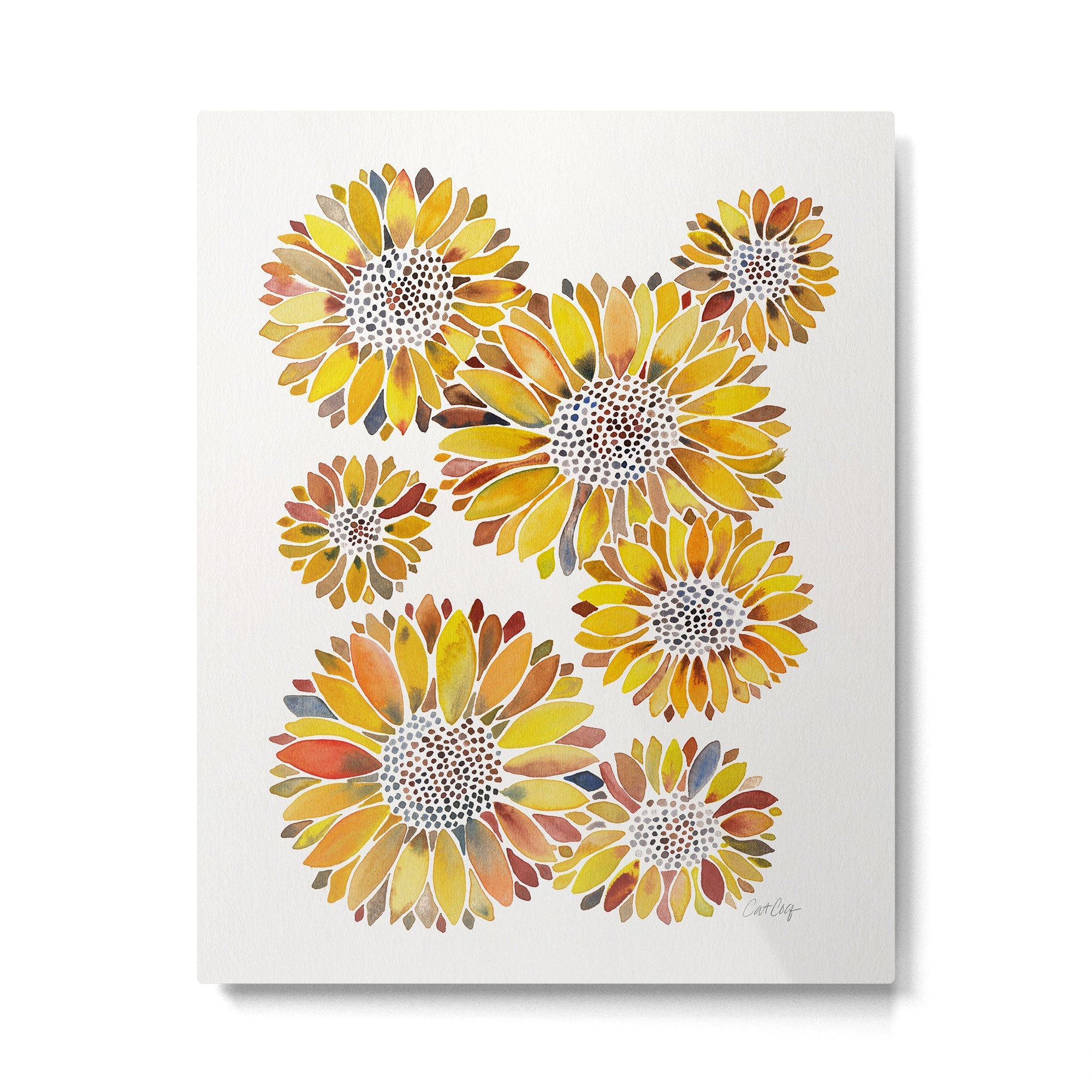 Sunflower Blooms - Yellow Metal Print | TeksDecor