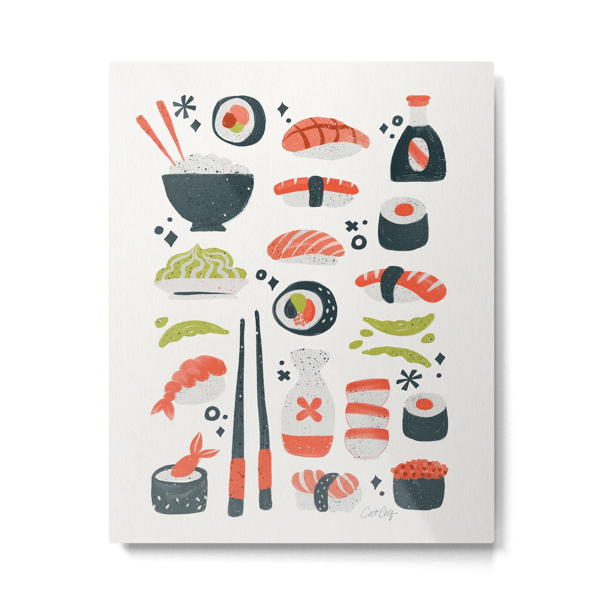 Sushi Dreams - White Metal Print | TeksDecor
