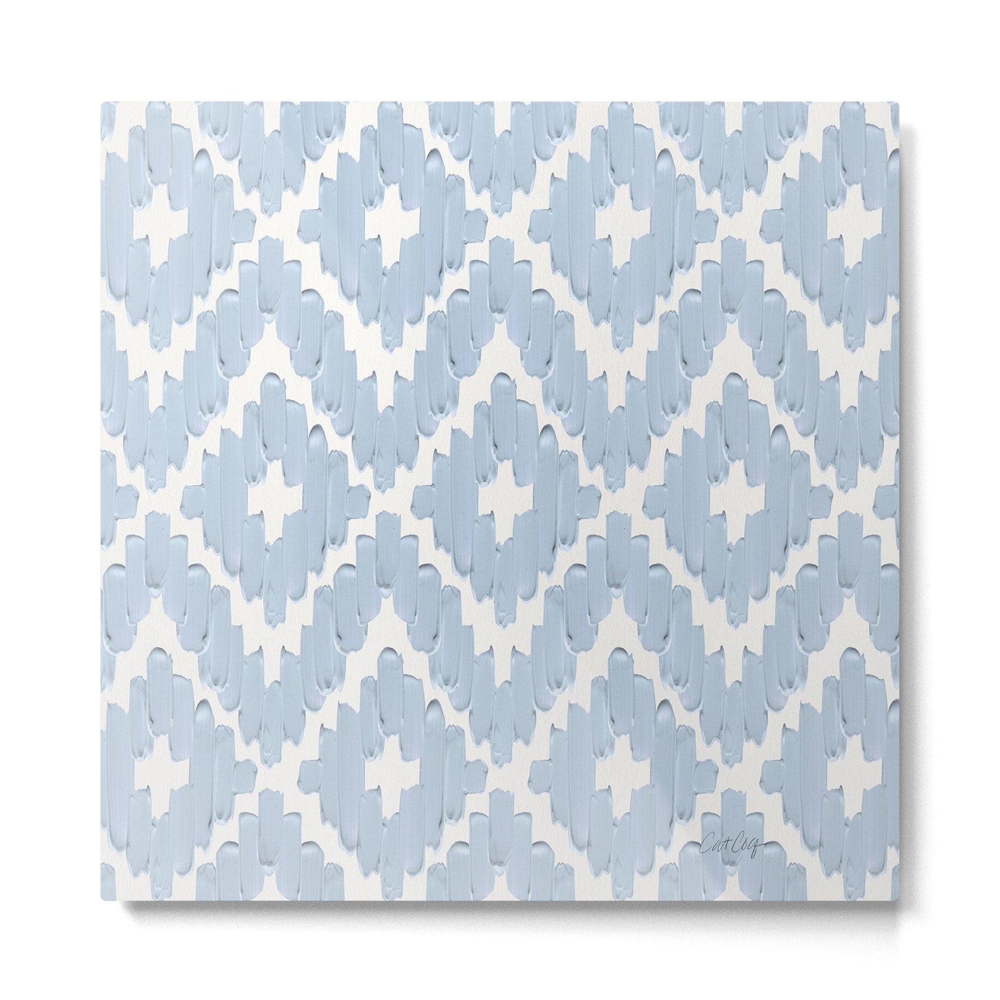 Textile Diamonds - Powder Blue  Metal Print | TeksDecor
