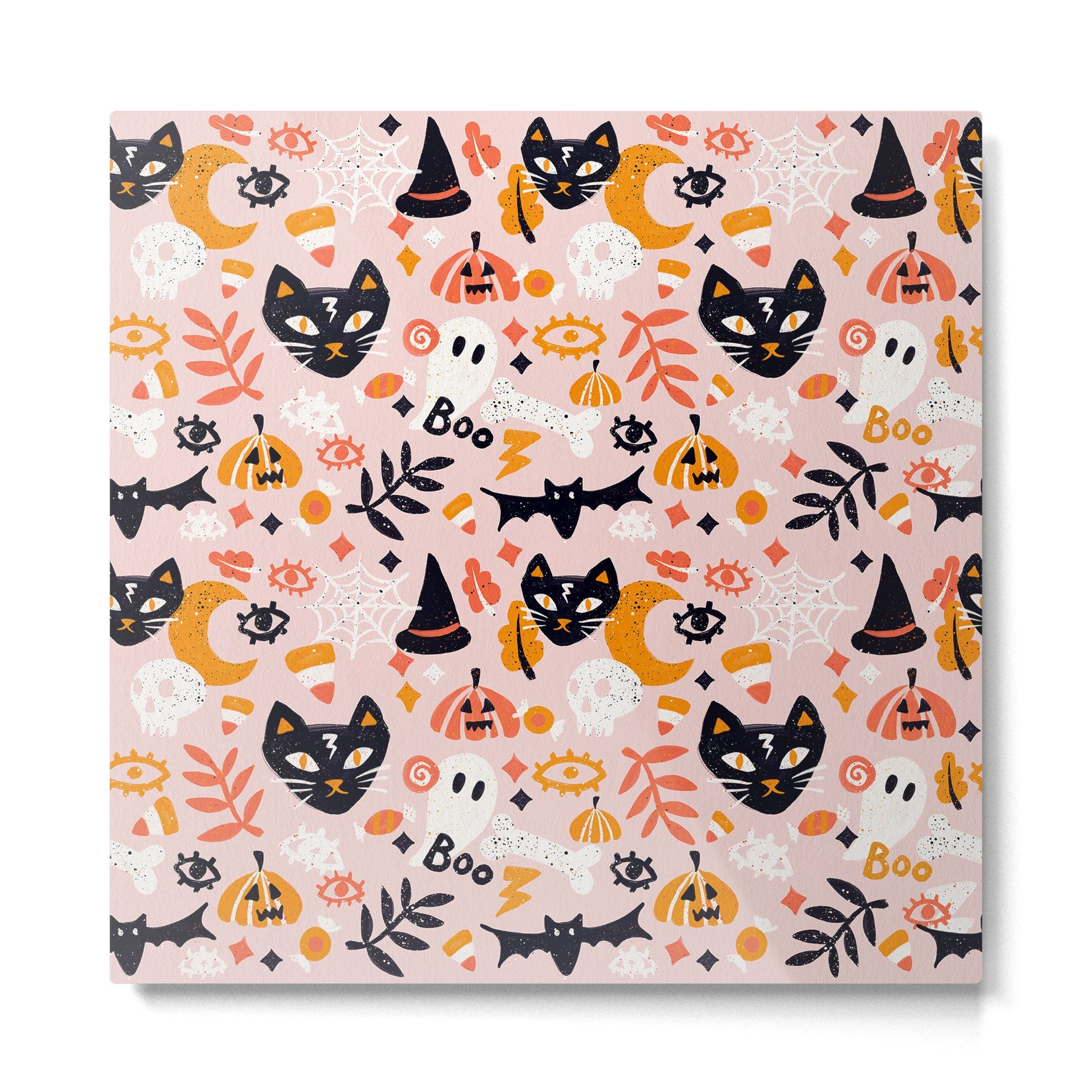 Trick Or Treat Yourself - Blush Metal Print | TeksDecor