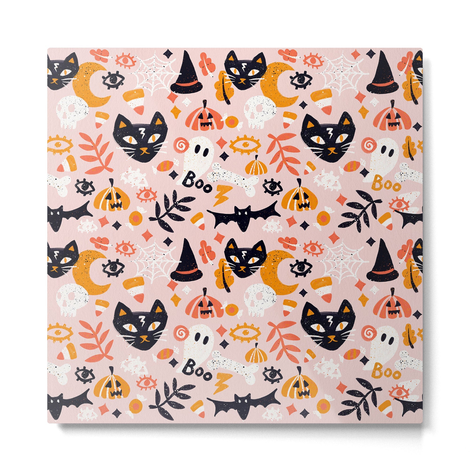 Trick Or Treat Yourself - Blush Metal Print | TeksDecor