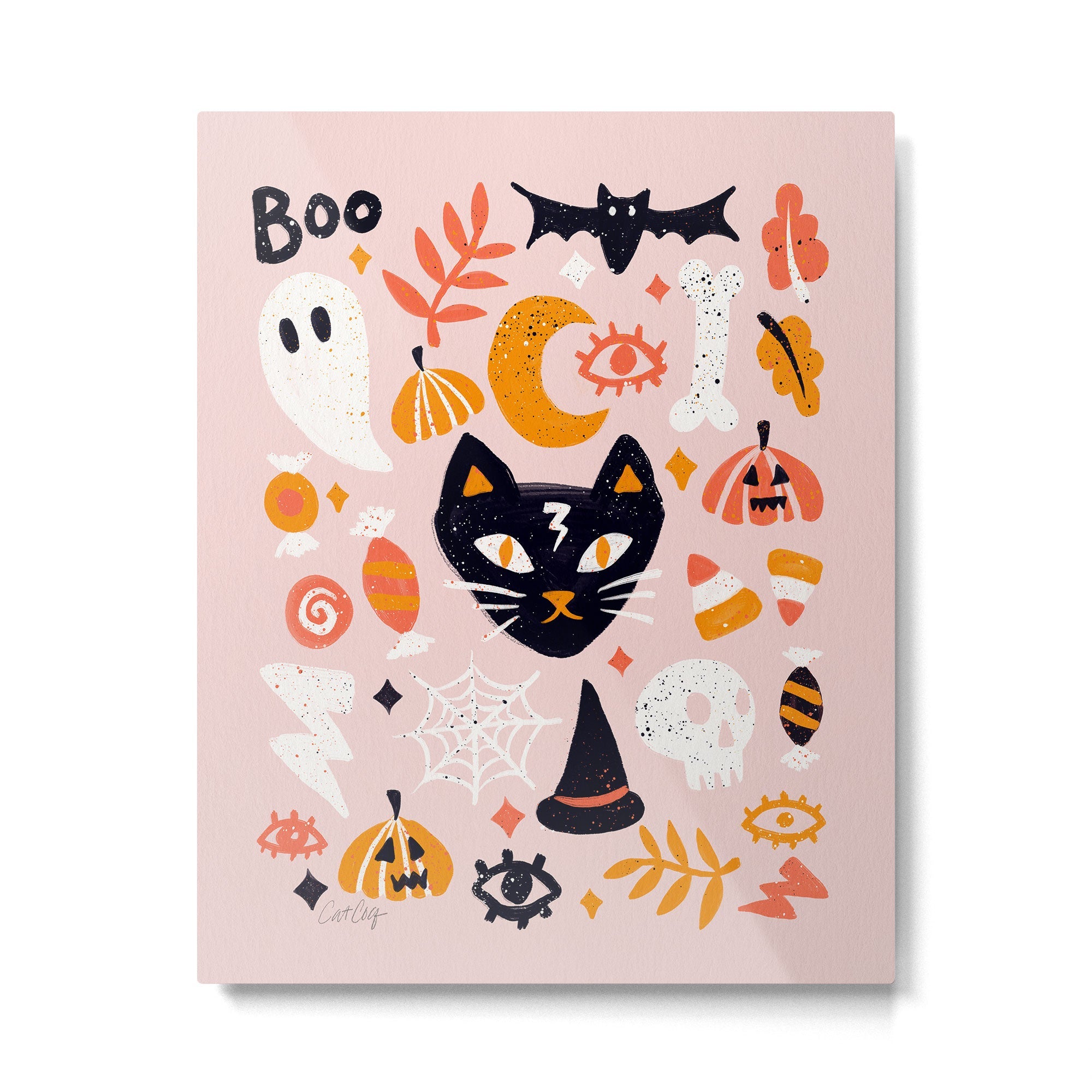 Trick Or Treat Yourself - Blush Metal Print | TeksDecor
