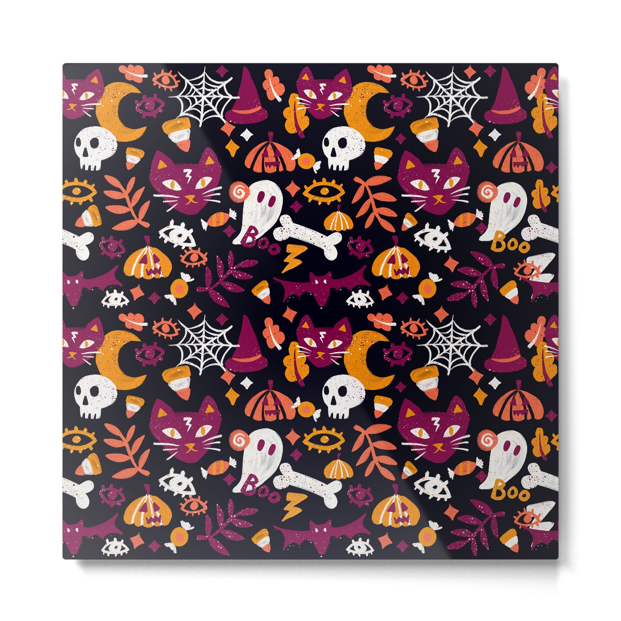 Trick or Treat Yourself - Charcoal Metal Print | TeksDecor