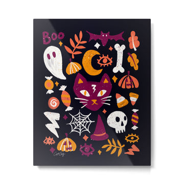 Trick or Treat Yourself - Charcoal Metal Print | TeksDecor