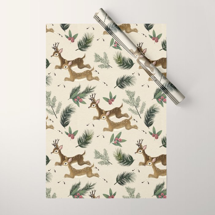 winter deer // repeat pattern Wrapping Paper