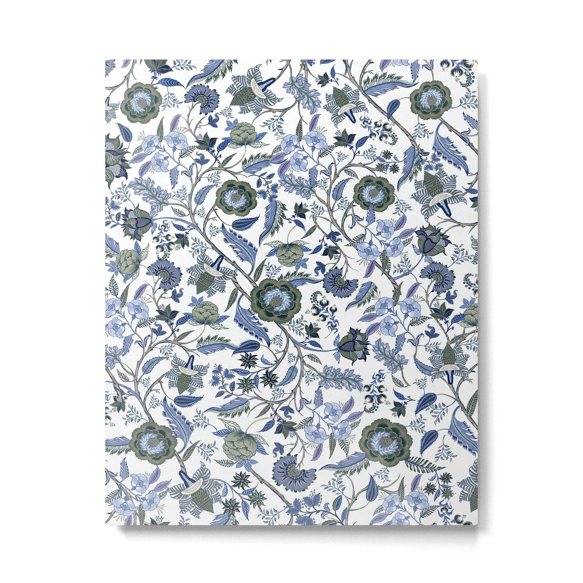 Blue Chinoiserie, Chintz, Indian, vintage floral, 70s,  Metal Print | TeksDecor
