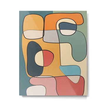 Abstract Line Art 07 Metal Print | TeksDecor