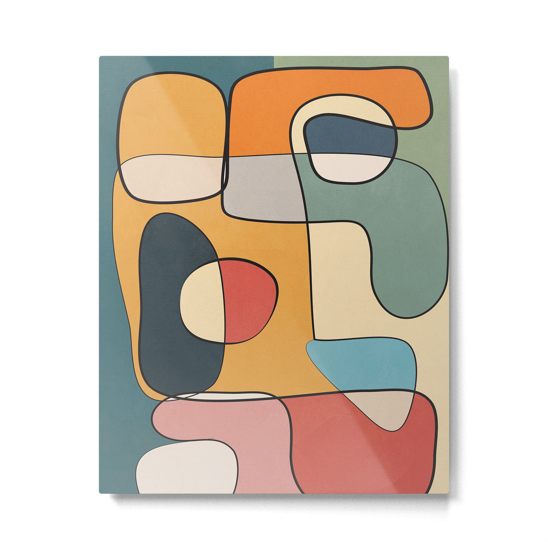 Abstract Line Art 07 Metal Print | TeksDecor