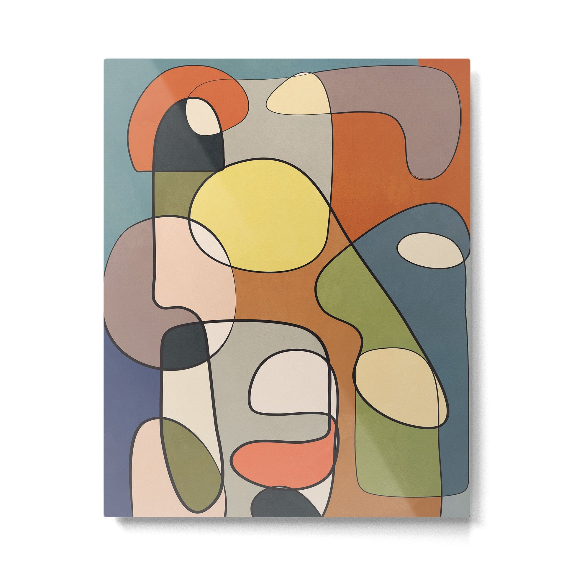 Abstract Line Art 08 Metal Print | TeksDecor