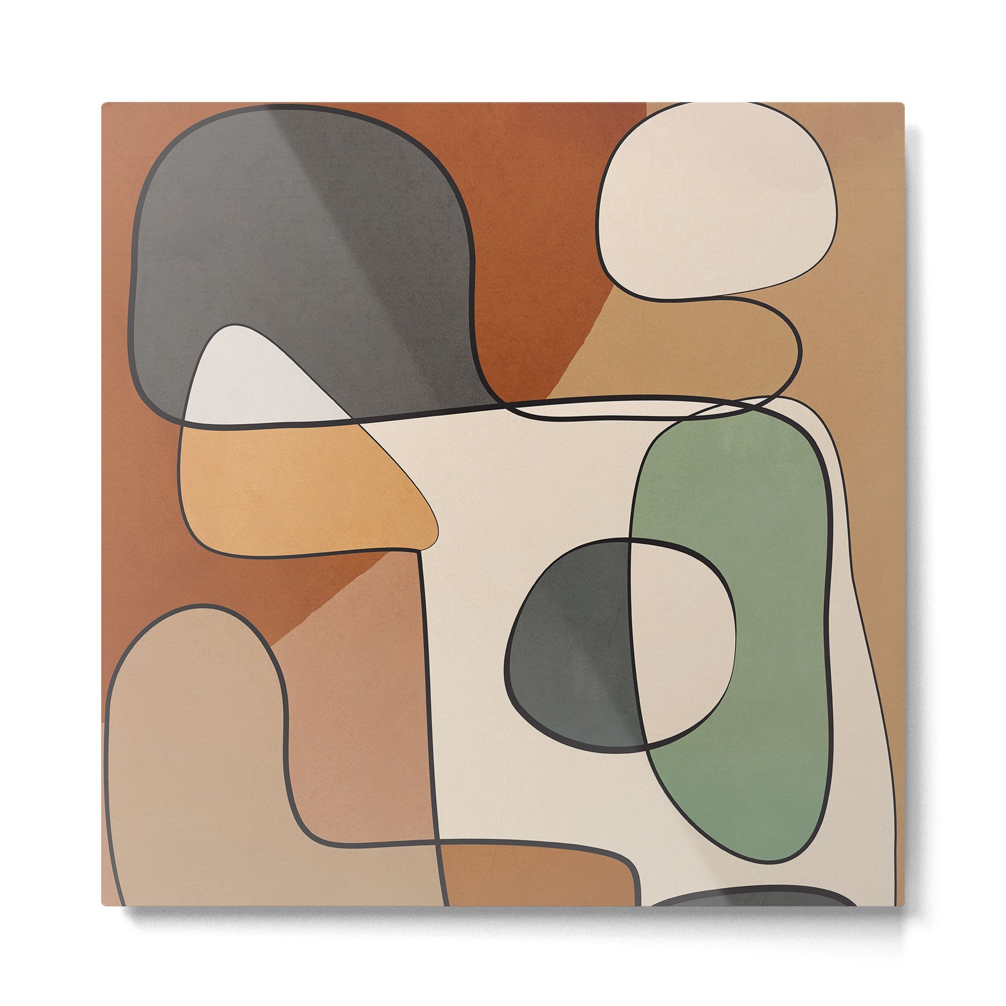 Abstract Line Art 10 Metal Print | TeksDecor