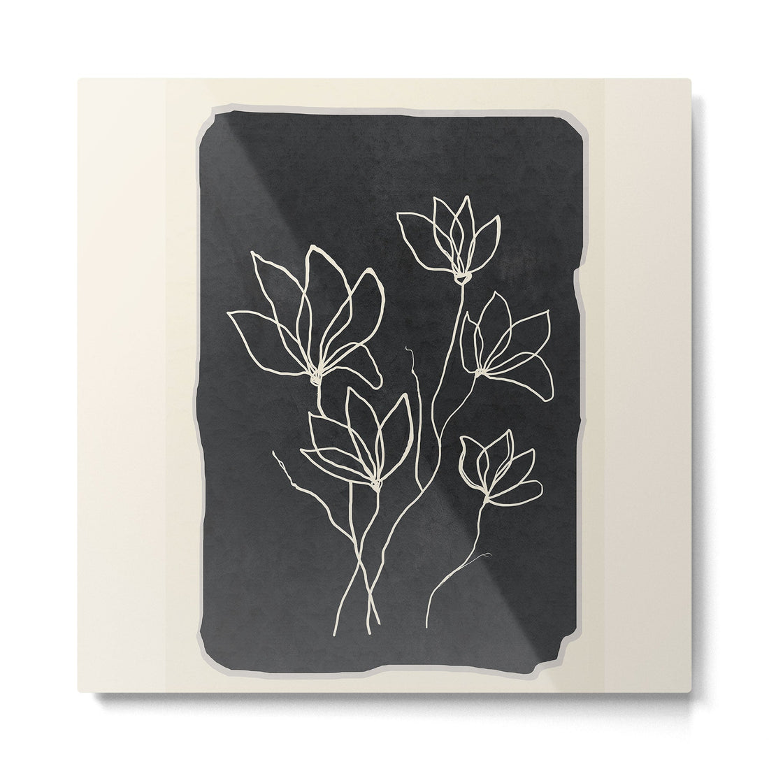 Line Wildflowers 1 Metal Print | TeksDecor