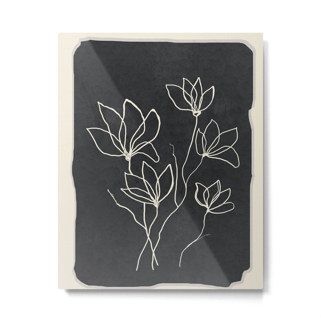 Line Wildflowers 1 Metal Print | TeksDecor