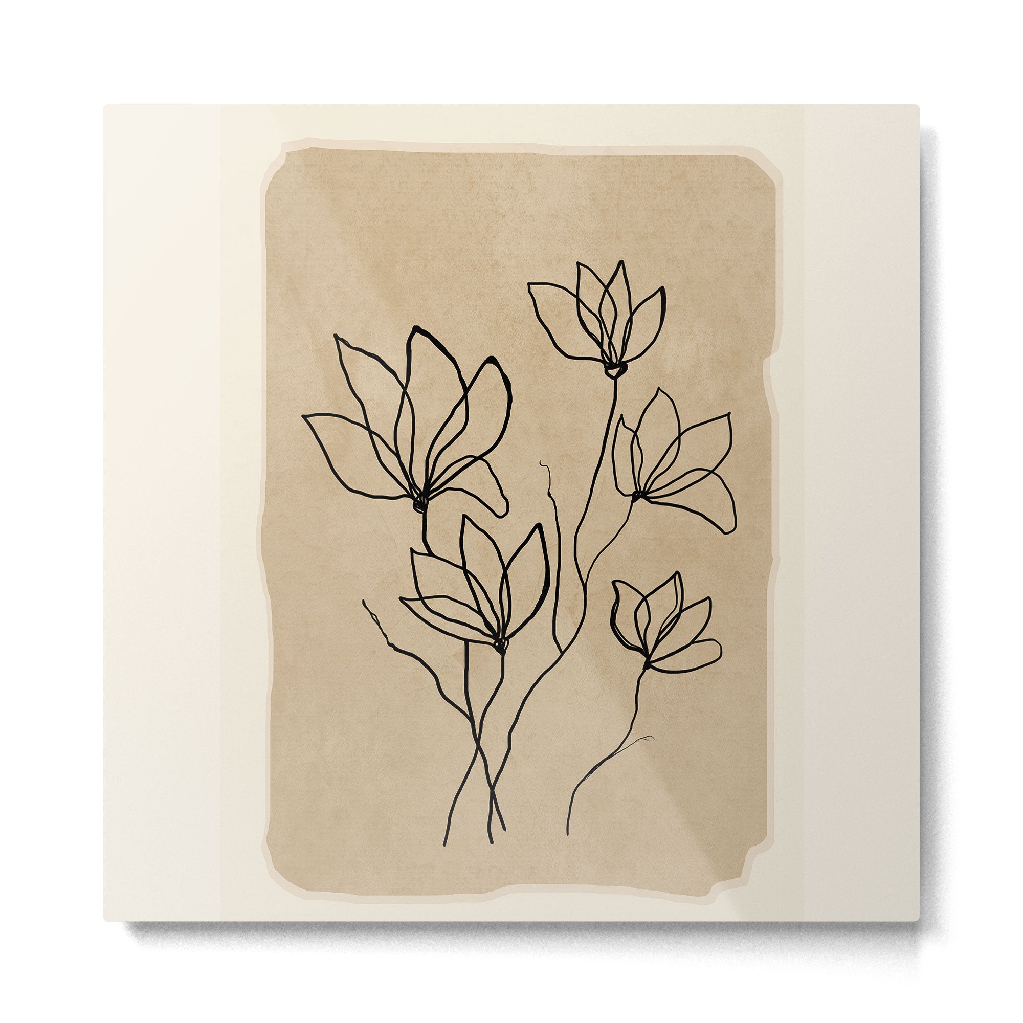 Line Wildflowers 2 Metal Print | TeksDecor