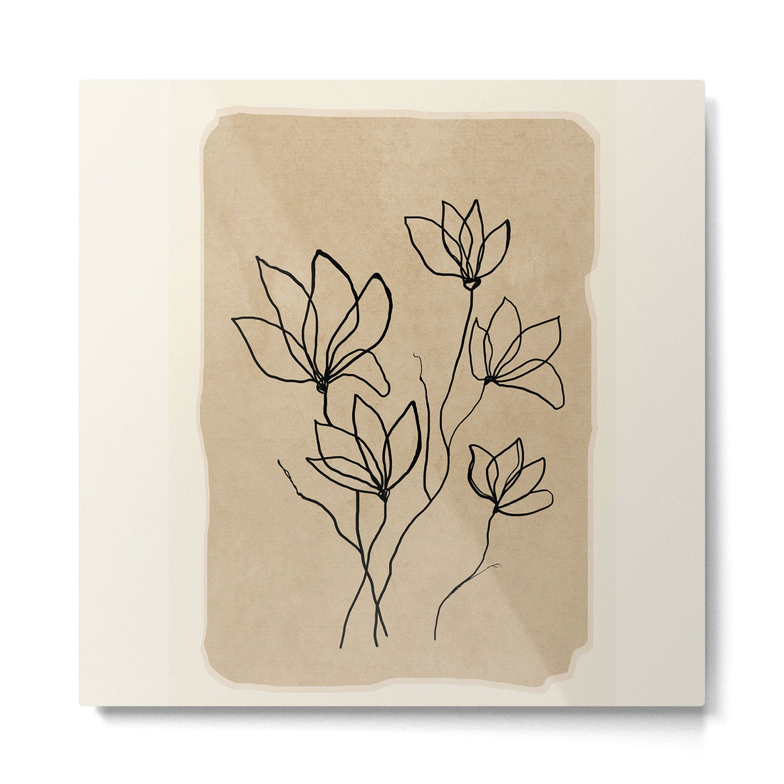 Line Wildflowers 2 Metal Print | TeksDecor