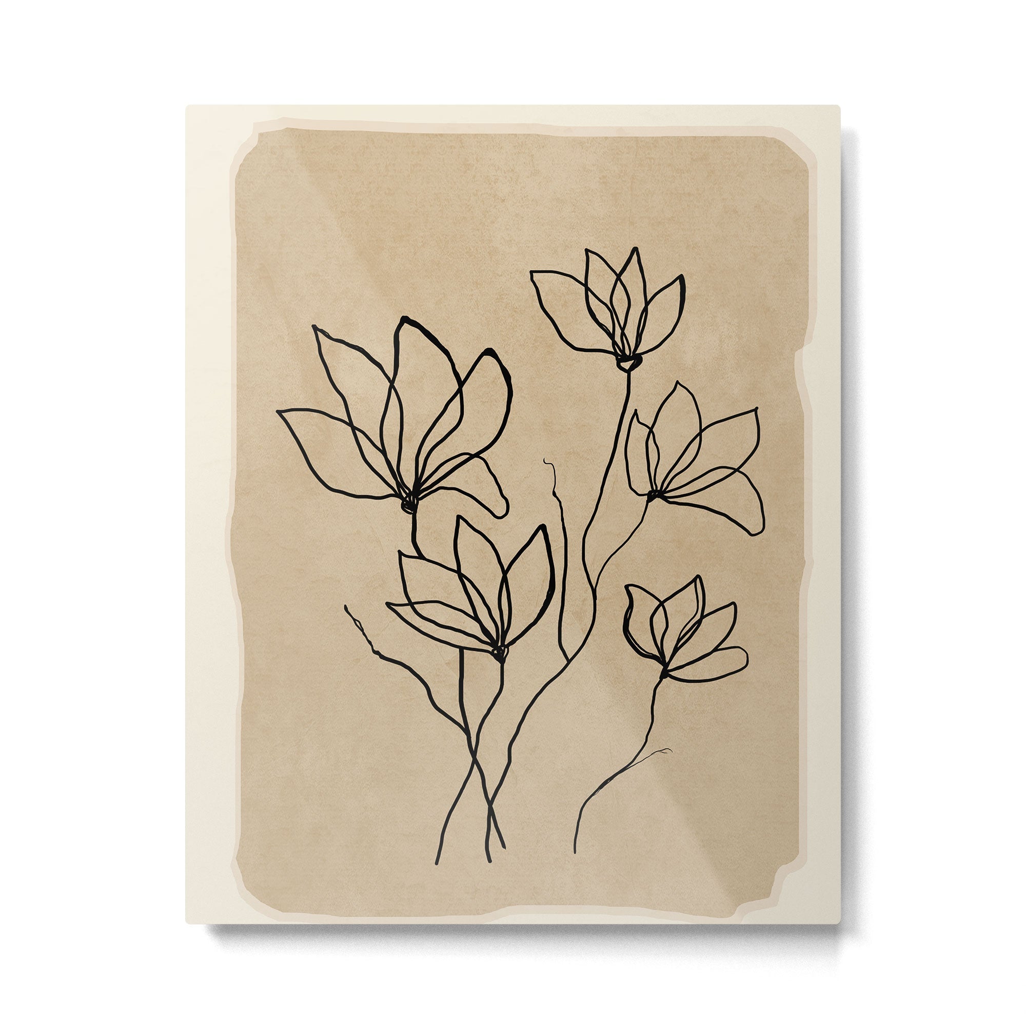 Line Wildflowers 2 Metal Print | TeksDecor