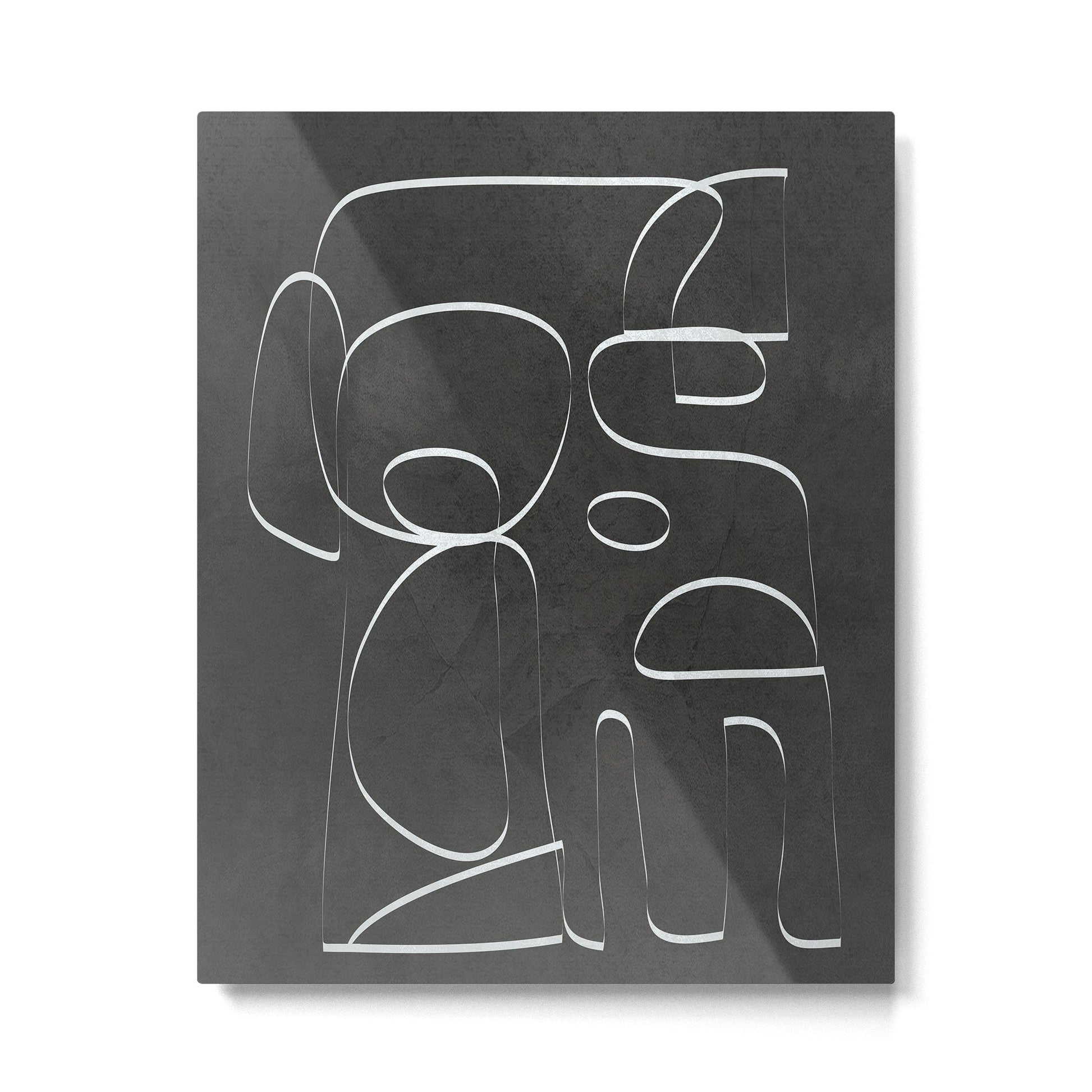Minimal Abstract Line II Metal Print | TeksDecor