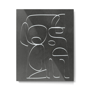 Minimal Abstract Line II Metal Print | TeksDecor