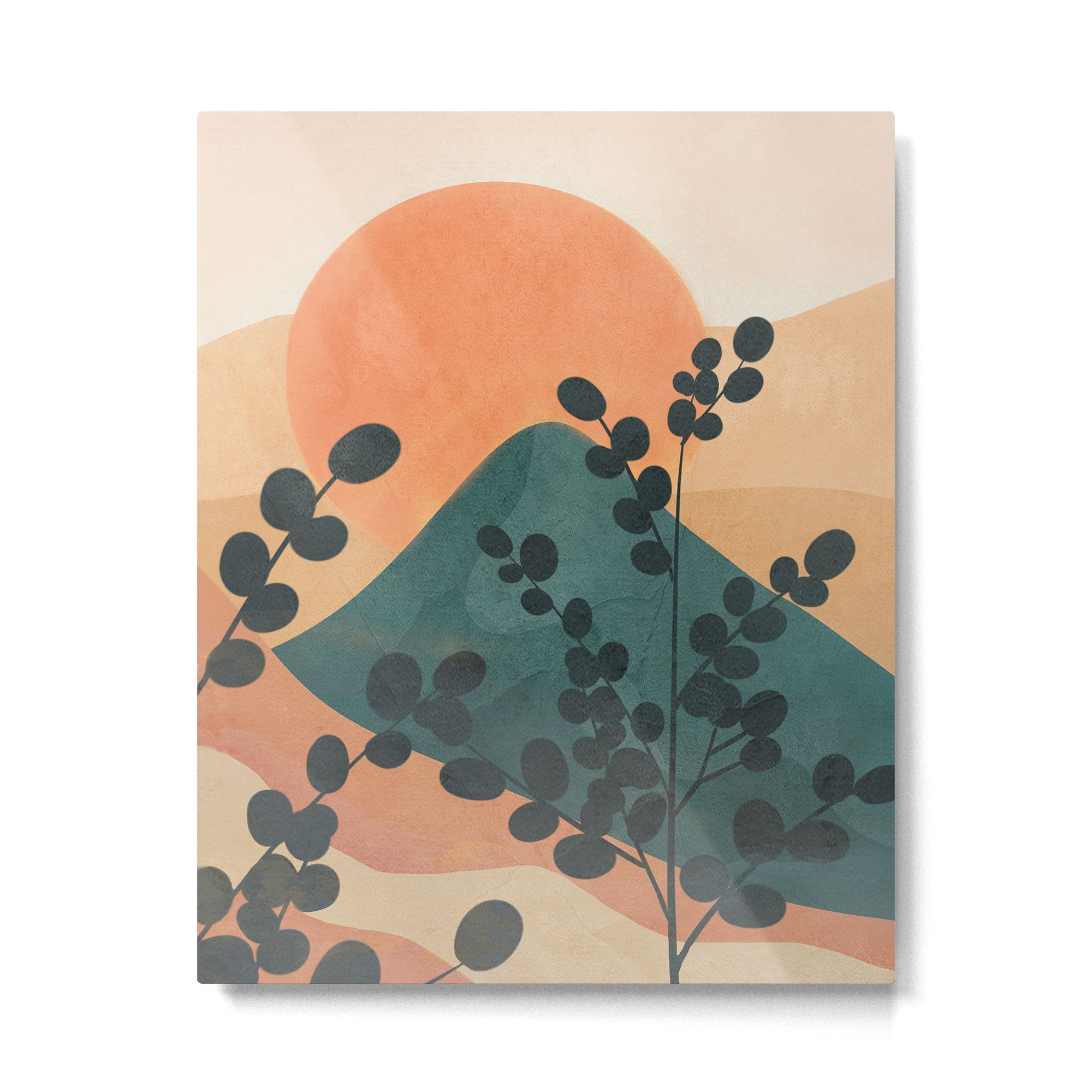 Mountain Sun Metal Print | TeksDecor