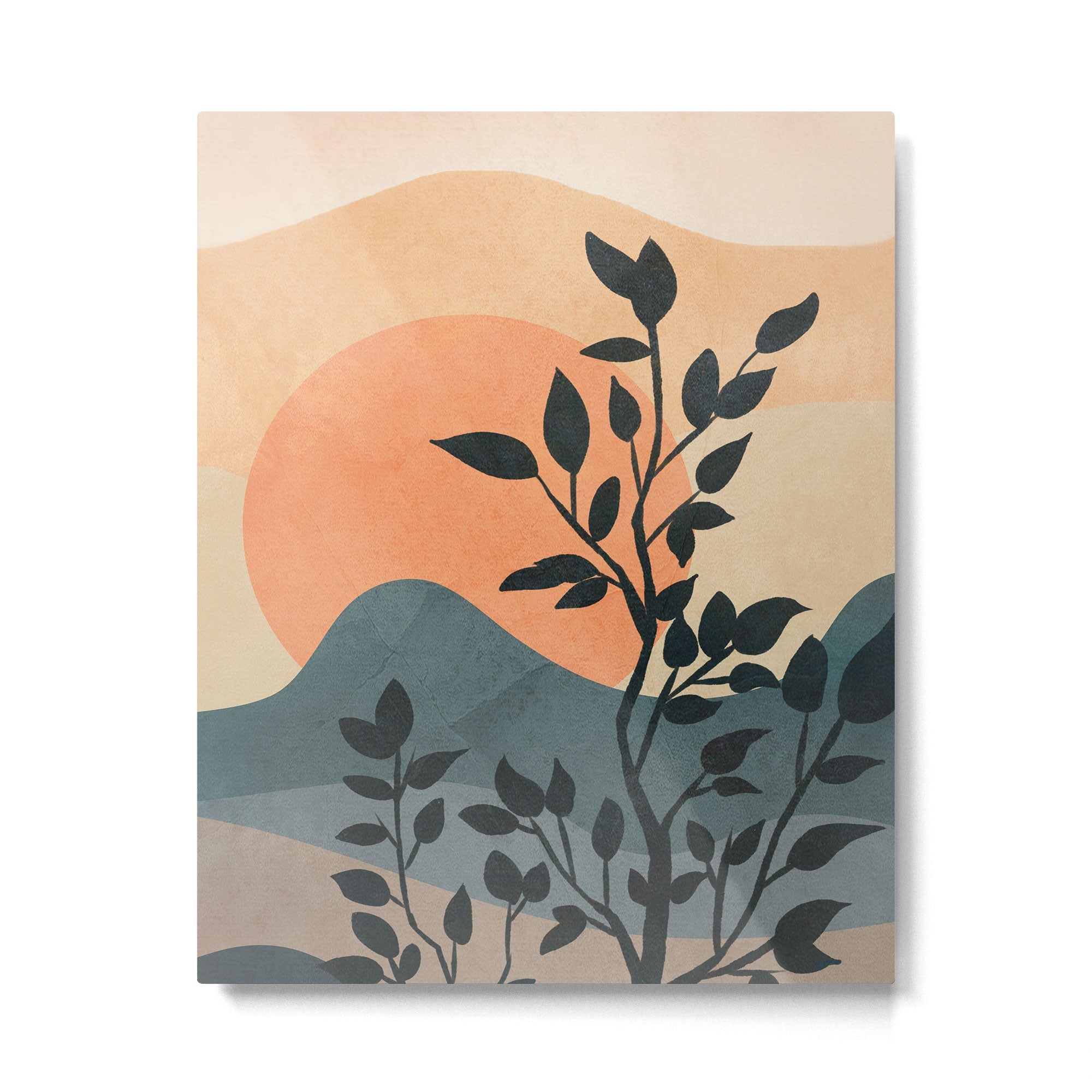 Orange Rising Sun Metal Print | TeksDecor
