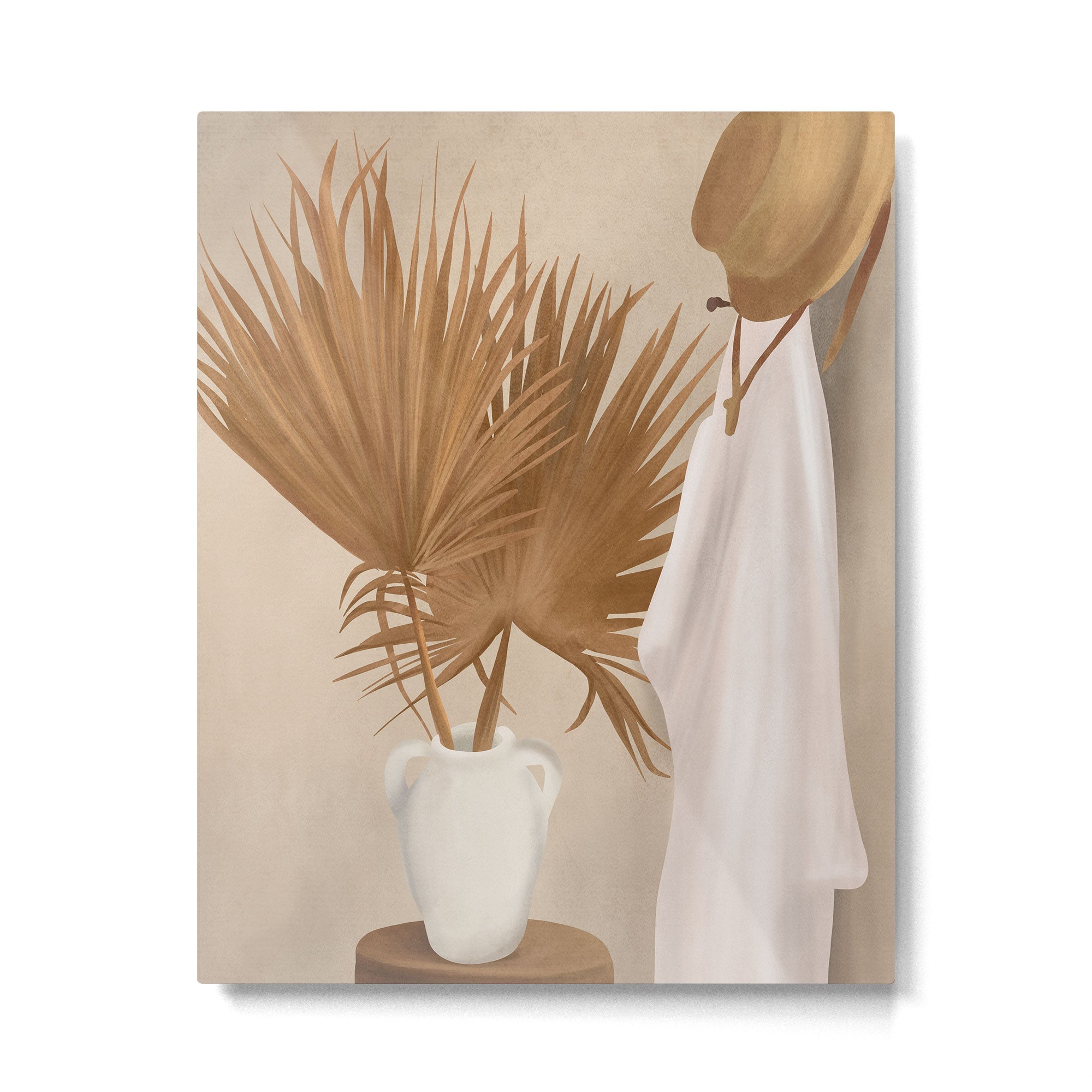 Palm Leaf Decoration Metal Print | TeksDecor
