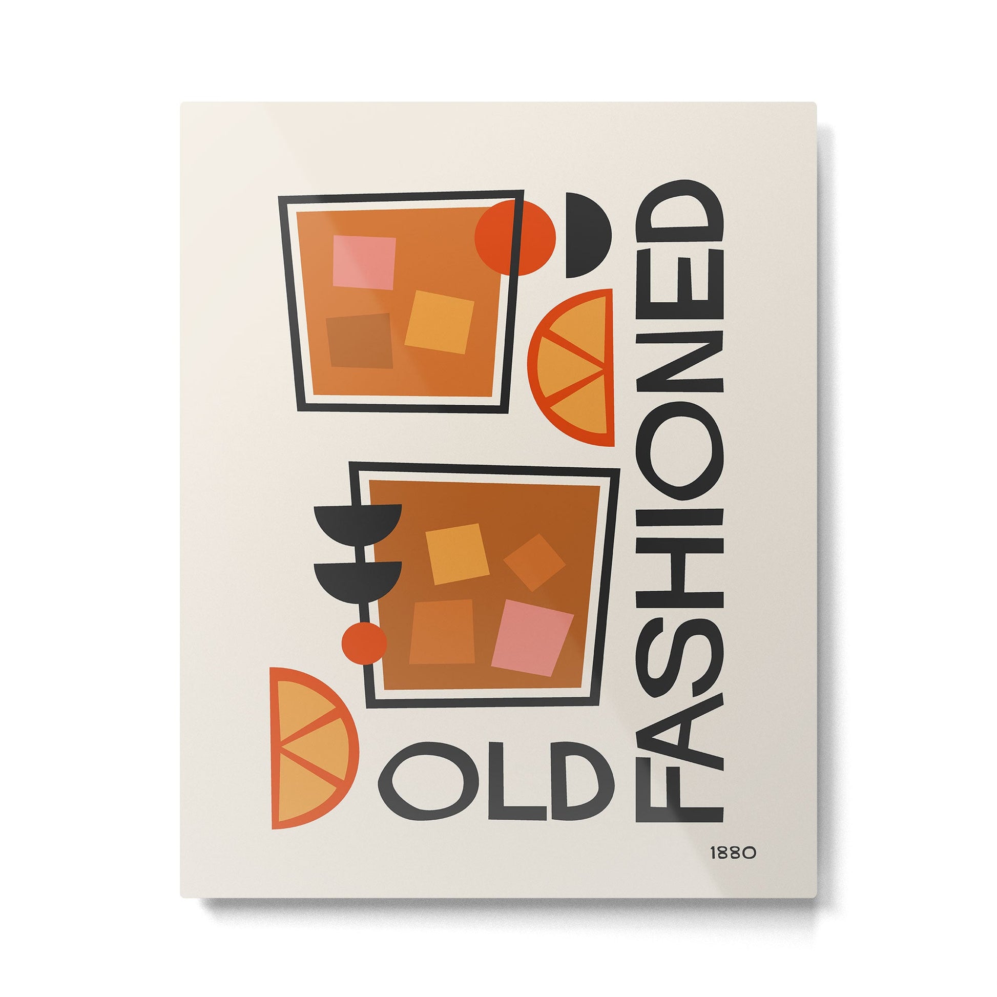 Cocktail Retro Old Fashioned Metal Print | TeksDecor