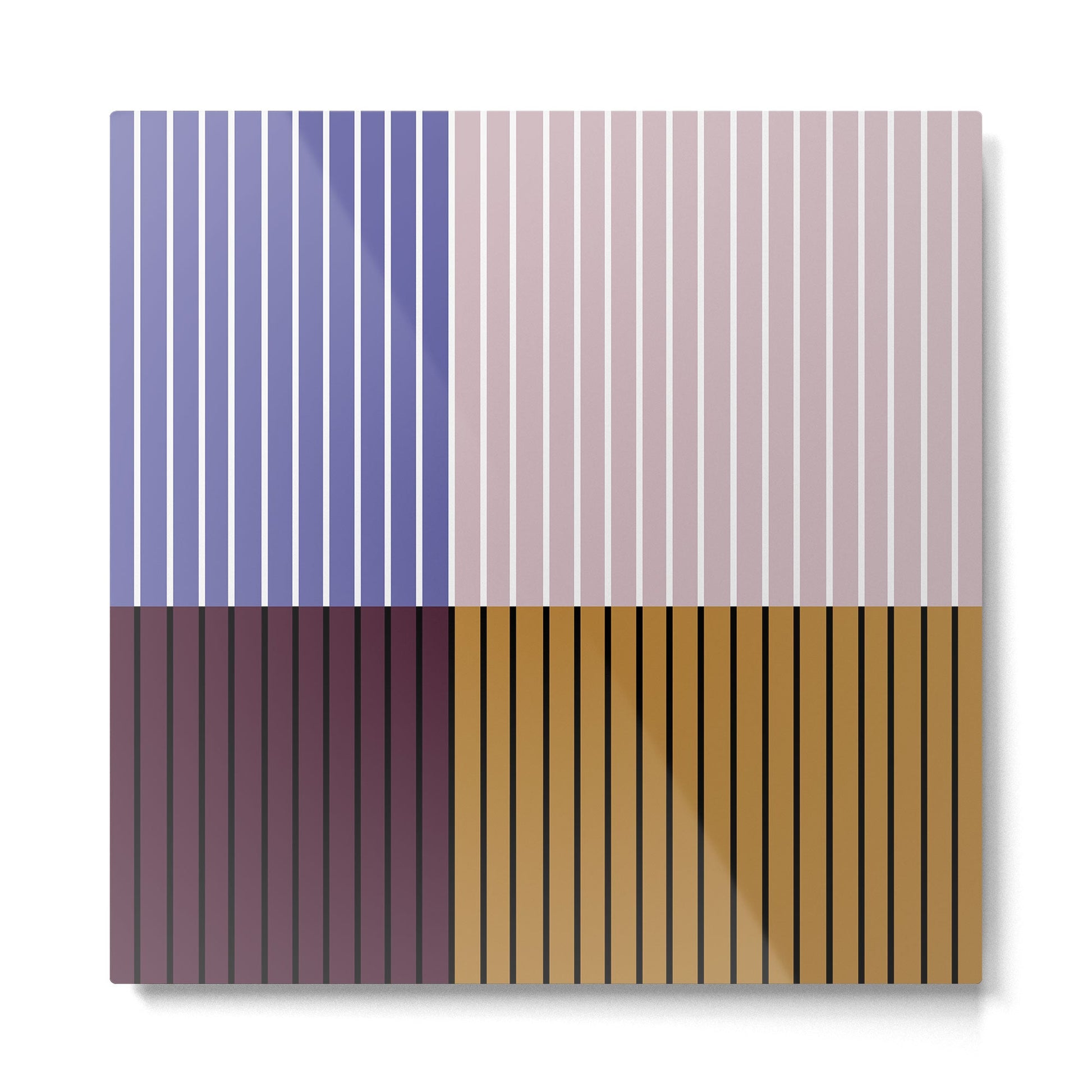 Color Block Line Abstract XX Metal Print | TeksDecor