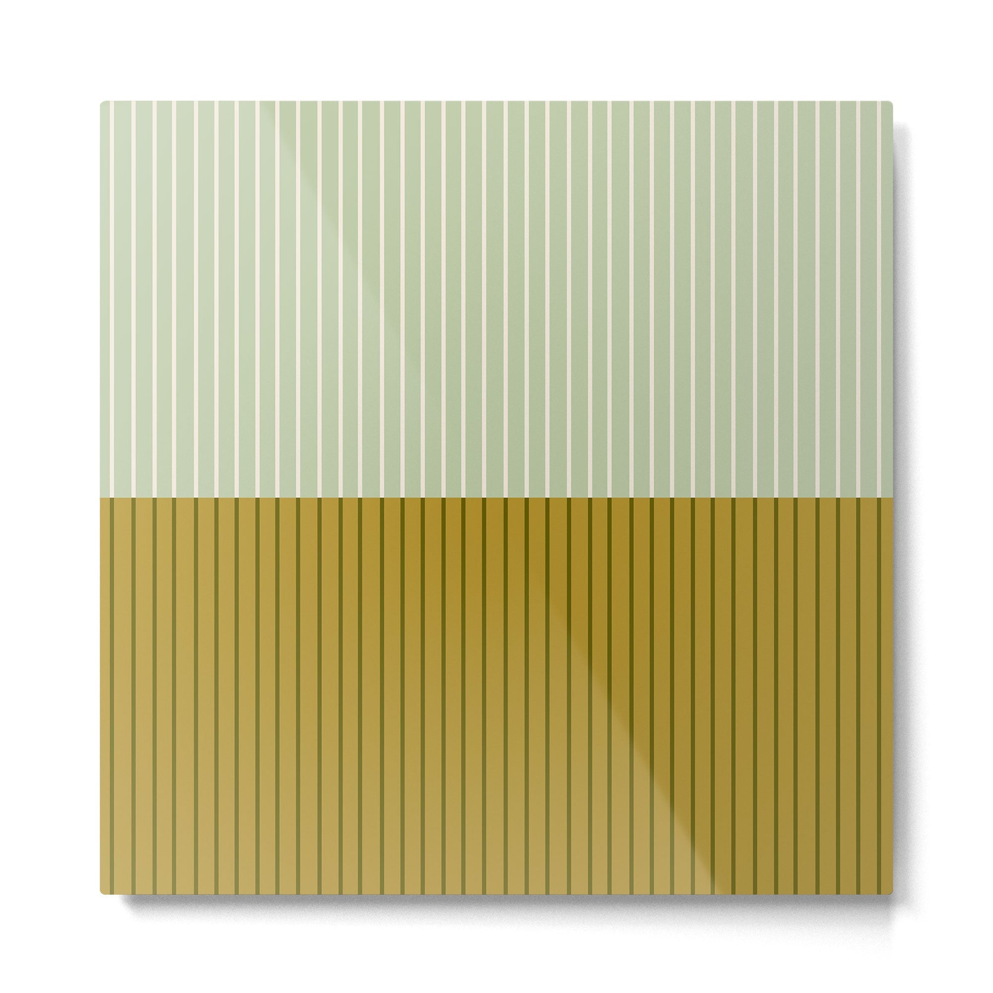 Color Block Lines XXI Moss Metal Print | TeksDecor