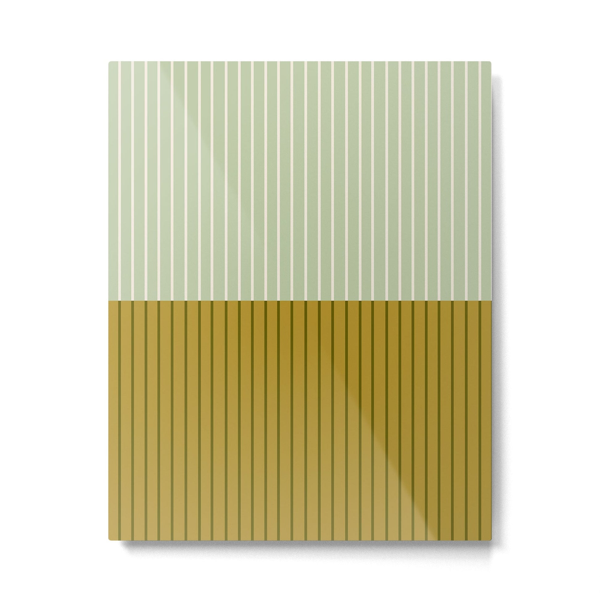 Color Block Lines XXI Moss Metal Print | TeksDecor