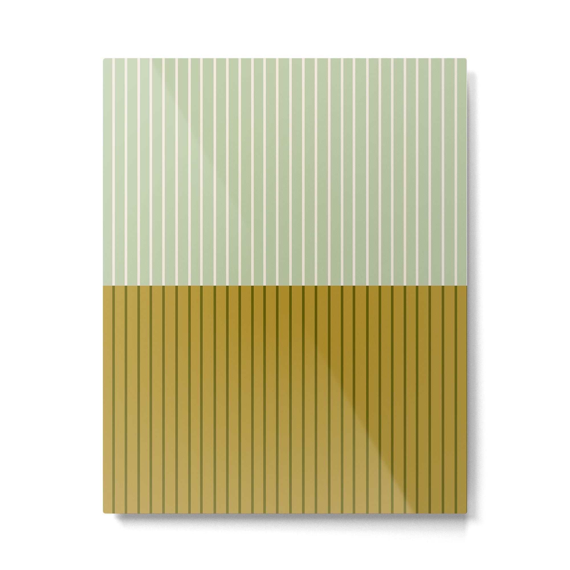 Color Block Lines XXI Moss Metal Print | TeksDecor