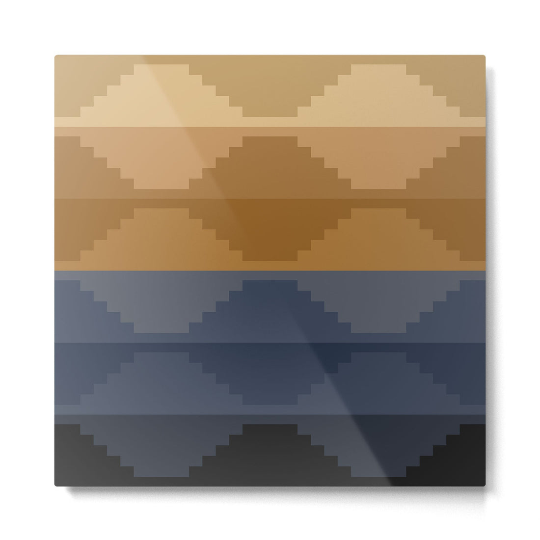 Geometric Aztec Pyramid Pattern X Metal Print | TeksDecor